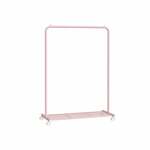 Bankje met opbergruimte van fluweel voor in de hal, Pastelroze / 38 x 76 x 38 cm