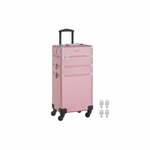 Krabpaal van 168 cm met 13 krabpalen en 2 platforms, Pastelroze