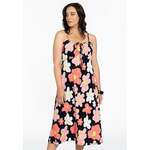 Yoek Jurk met bandjes HIBISCUS | Zwart | Maat 42/44