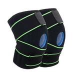 Een paar AOLIKES HX-7909 Tie Spring Ondersteuning Siliconen Knie Pad Bergbeklimmen Rijden Running Basketball Zweetabsorberend Ademend Kniekussen (Zwar