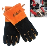 Outdoor BBQ leer mannen en vrouwen modellen hoogtemperatuur isolatie verdikking lang beschermende lashandschoenen