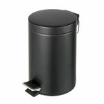 Pedaalemmer prullenbak Paco - zwart metaal - 30 liter - 63,5 cm - Leen Bakker