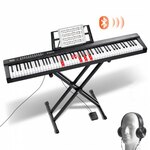 VEVOR Digitaal toetsenbord met 88 toetsen, 1000 ritmes, elektrische piano, piano met standaard
