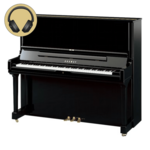 Yamaha U1 SH3 PWH messing silent piano (wit hoogglans)