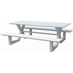 Family aluminium picknicktafel grijs