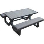 Simone houten picknicktafel grijs/wit