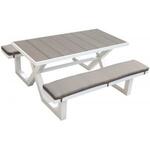 Breeze aluminium picknicktafel wit