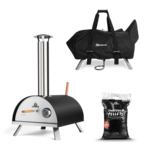Burnhard Pizzaoven Outdoor NERO incl. transportdeksel en 10 kg pellets