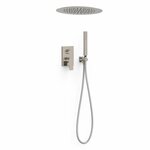 Regendoucheset Inbouw Tres Study Exclusive Rond 38 cm Met Plafonddouche en Handdoucheset met Staafhanddouche RVS Tres