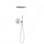 Regendoucheset Inbouw Tres Study Exclusive Rond 38 cm met Plafonddouche en Handdoucheset met Staafhanddouche Rapid Box Goud Tres