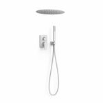 Regendoucheset Inbouw Tres Study Exclusive Rond 38 cm met Plafonddouche en Handdoucheset met Staafhanddouche Rapid Box Zwart Brons Tres