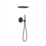 Regendoucheset Inbouw Tres Project Rond 38 cm Met Plafonddouche en Handdoucheset met Staafhanddouche Rapid Box RVS Tres