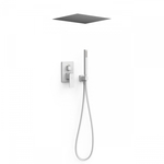 Regendoucheset Inbouw Tres Study Exclusive Rond 38 cm met Plafonddouche en Handdoucheset met Staafhanddouche Rapid Box Mat Goud Tres