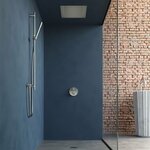 Regendoucheset Inbouw Tres Project Rond 38 cm Met Plafonddouche en Handdoucheset met Staafhanddouche Rapid Box Mat Wit