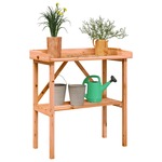 VidaXL Plantentafel met schappen 78x38x82,5 cm vurenhout grijs