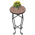 Bijzeltafel mozaek terracottakleurig