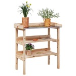 VidaXL Plantentafel met schap 78x38x82,5 cm vurenhout bruin