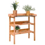 VidaXL Plantentafel met schappen 78x38x82,5 cm massief vurenhout