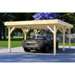 Dubbele carport 600x500 cm plat dak - Van Kooten