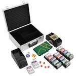 Pokerset met 500 Laserchips | Pokerkoffer Aluminium | Pokerchips | Poker Complete Set | Pokerkoffer met Doek / 2 Pokerdecks (Zwart)