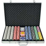 VidaXL Pokerset met 500 chips aluminium