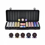 VEVOR Pokerchipset, 300-delige pokerset, Clay complete pokerspelset met ABS pokerkoffer, kaarten, knoppen en dobbelstenen, complete set 7-8 spelers voor Texas Hold'em, Blackjack, gokken enz.
