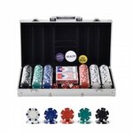 VEVOR Pokerchipset, 500-delige pokerset, Clay complete pokerspelset met ABS pokerkoffer, kaarten, knoppen en dobbelstenen, complete set 9-10 spelers voor Texas Hold'em, Blackjack, gokken enz.