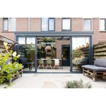 Profiline veranda 500x350 cm - glasdak - antraciet - incl. zijwand, pui, bovendakszonwering en ledspots - Veldhoven