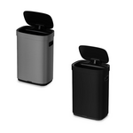 Curver deco bin duo prullenbak 26 liter +26 liter rechthoekig cool grey