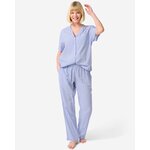 Flanellen pyjamabroek roze blauw geruit Emma