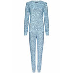 By Louise By Louise Dames Pyjama Set Lange Mouw + Broek Blauw / Wit