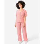 By Louise By Louise Dames Pyjama Set Lange Mouw + Broek Wit / Blauw