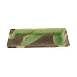 Zwart/groen rechthoekig Bord - Large Plates - 19.3 x 9.4cm