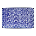 Grijs/Wit Rechthoekig Bord - Tajimi - 32.5 x 12.3cm
