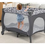 5-In-1 Babybed Draagbaar Bijzetbed Reisbed met Opvouwbare Matras Luiertafel Baldakijn Draagtas voor Baby's tot 36 Maanden (Kleurrijk)