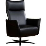 Leren relaxfauteuil mojo 1069 zwart, zwart leer, zwarte stoel