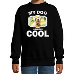 Katoenen tasje my dog is serious cool zwart - Labrador retriever honden cadeau tas