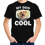 Honden liefhebber trui / sweater Golden retriever my dog is serious cool zwart voor kinderen