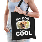 Honden liefhebber shirt Labrador retriever my dog is serious cool zwart voor kinderen