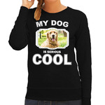 Honden liefhebber trui / sweater Golden retriever my dog is serious cool zwart voor heren