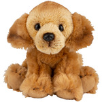 Warmte/magnetron opwarm knuffel - Hond/golden retriever - bruin - 33 cm - pittenzak