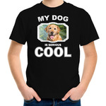 Honden liefhebber shirt Golden retriever my dog is serious cool zwart voor heren