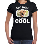 Honden liefhebber shirt Labrador retriever my dog is serious cool zwart voor dames