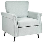 Leren fauteuil glamour 119 grijs, grijs leer, grijze stoel