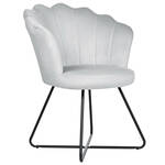 MATHIS Retro fauteuil - Fluweel en celadonblauw massief hout - L 79 x D 70 x H 71 cm