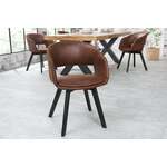 Design stoel NORDIC STAR grijze structuurstof houten poten eikenlook - 43421