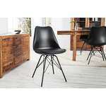Retro stoel SCANDINAVIA MEESTERSTUK zwart chroom frame - 36185