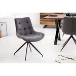 Design stoel DIVANI donkergrijs metalen frame zwart in retrostijl - 40018