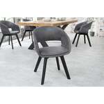 Design stoel NORDIC STAR mosterdgeel structuurstof houten poten - 43424