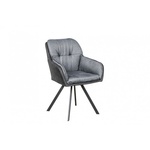 Draaibare designstoel MR. LOUNGER antracietgrijs met armleuning retrostijl - 39301